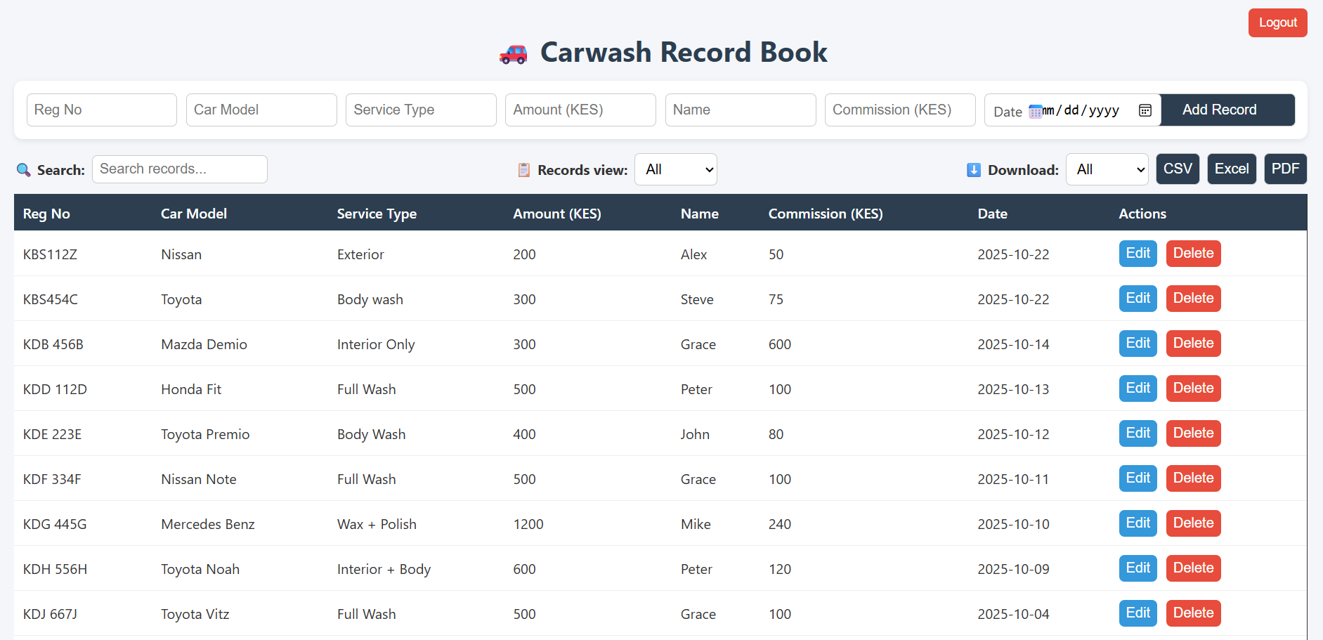 Car Wash Management System