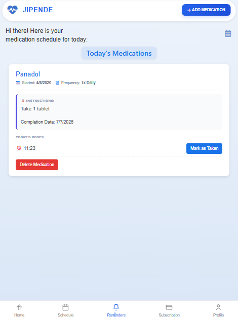 Jipende Medication & Appointment Reminder App